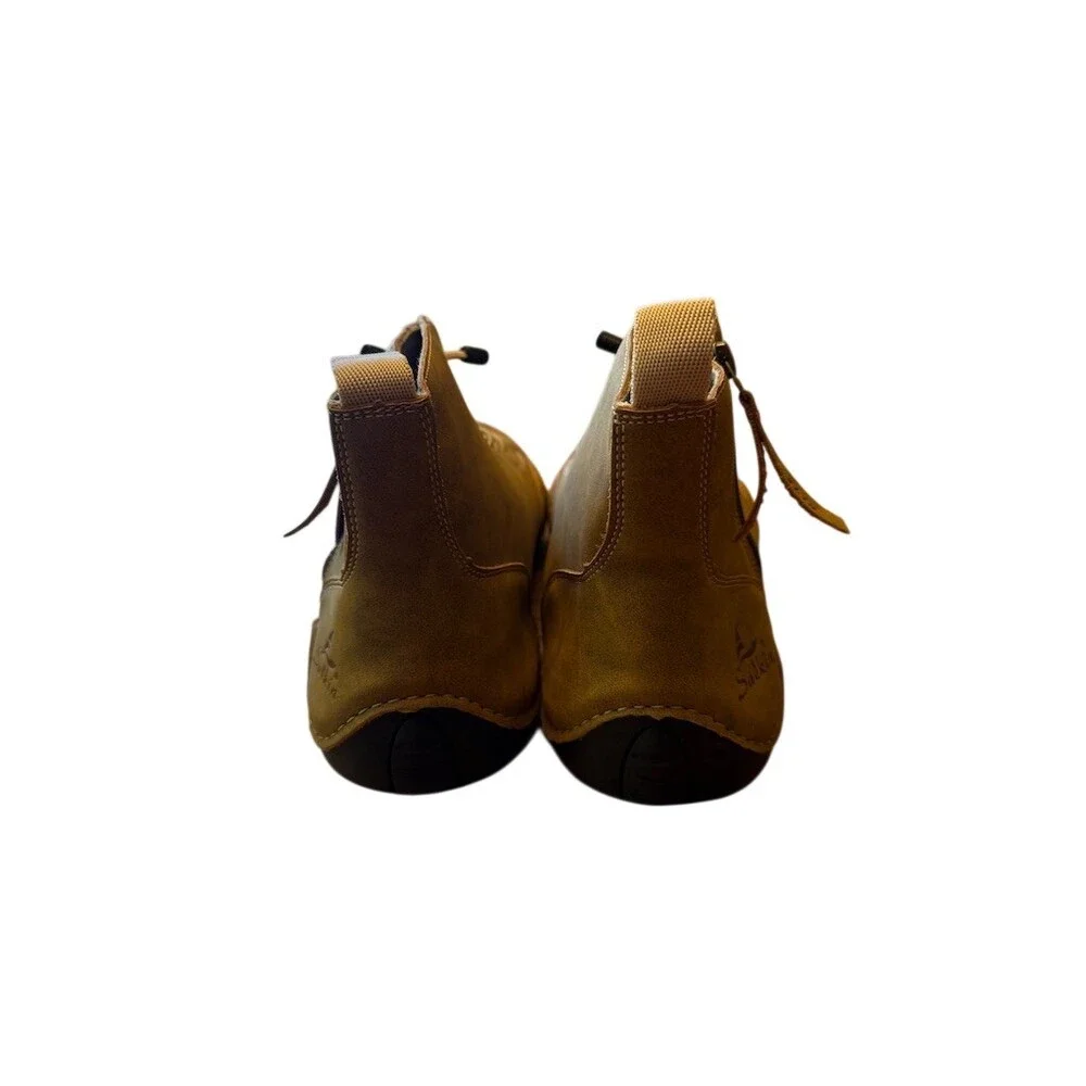 Salkin Men's Chukka Ankle Boots Brown Lace Up Side Zip Size 13 EU 47